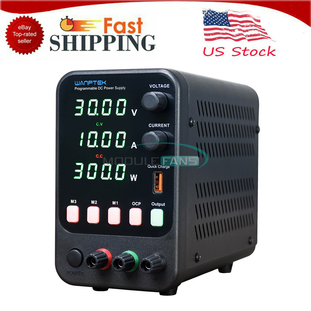 Adjustable DC Power Supply 30V 10A Lab Programmable Voltage Regulator Switch