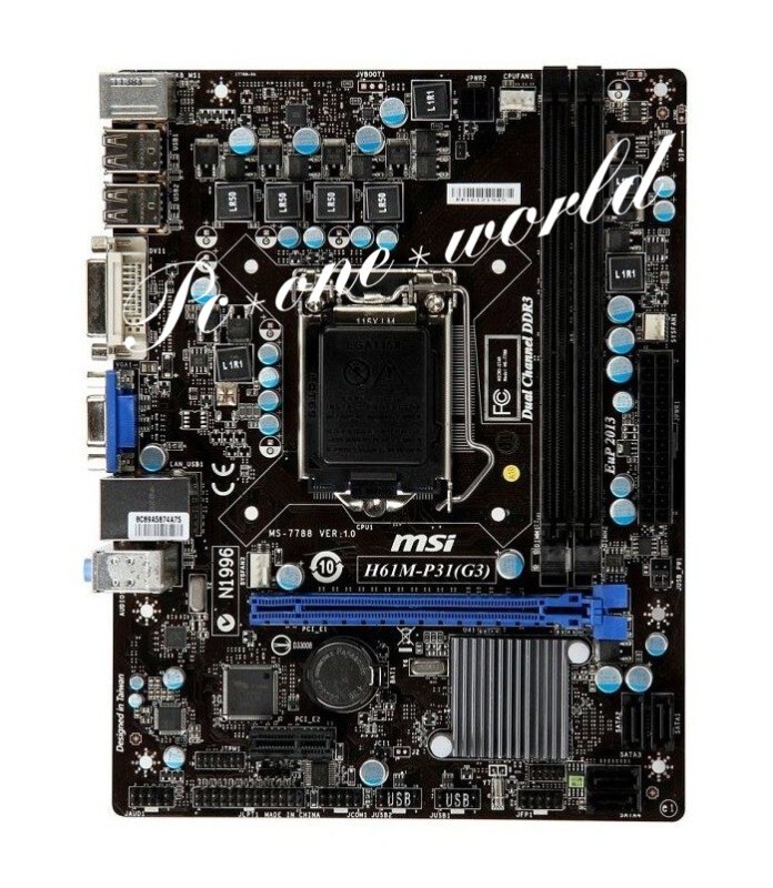 MSI H61M-P31 (G3) Motherboard LGA 1155 DDR3 DIMM Intel H61 USB2.0 16GB Micro-ATX