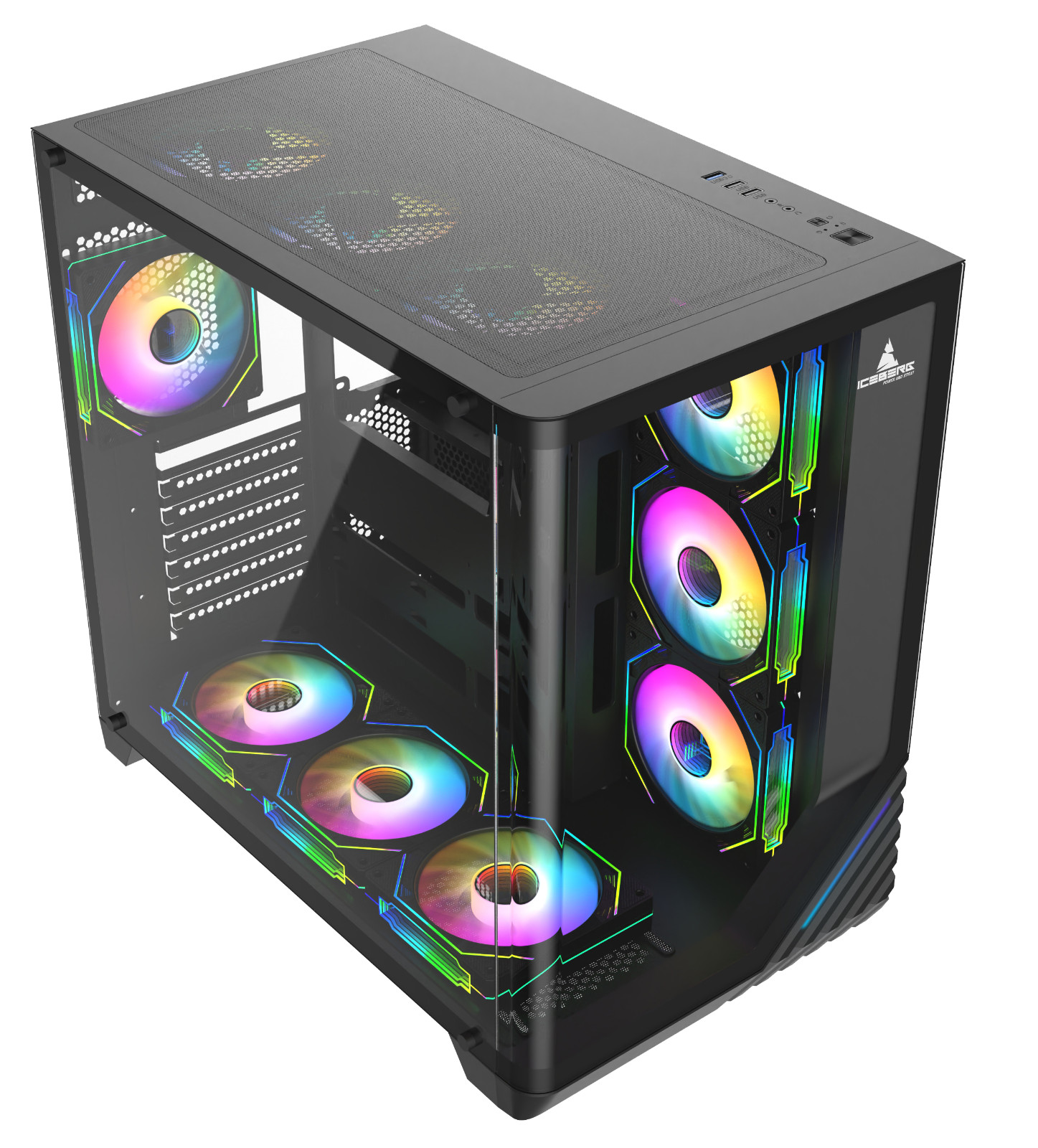 Iceberg Gaming Combo Case Wave L (7) aRGB Fans and PSU 650W 80 plus white 650WX