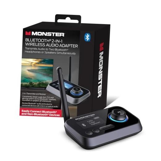 Monster Bluetooth Transmitter & Receiver, 2-in-1 Audio Adapter, 3.5mm - Stream