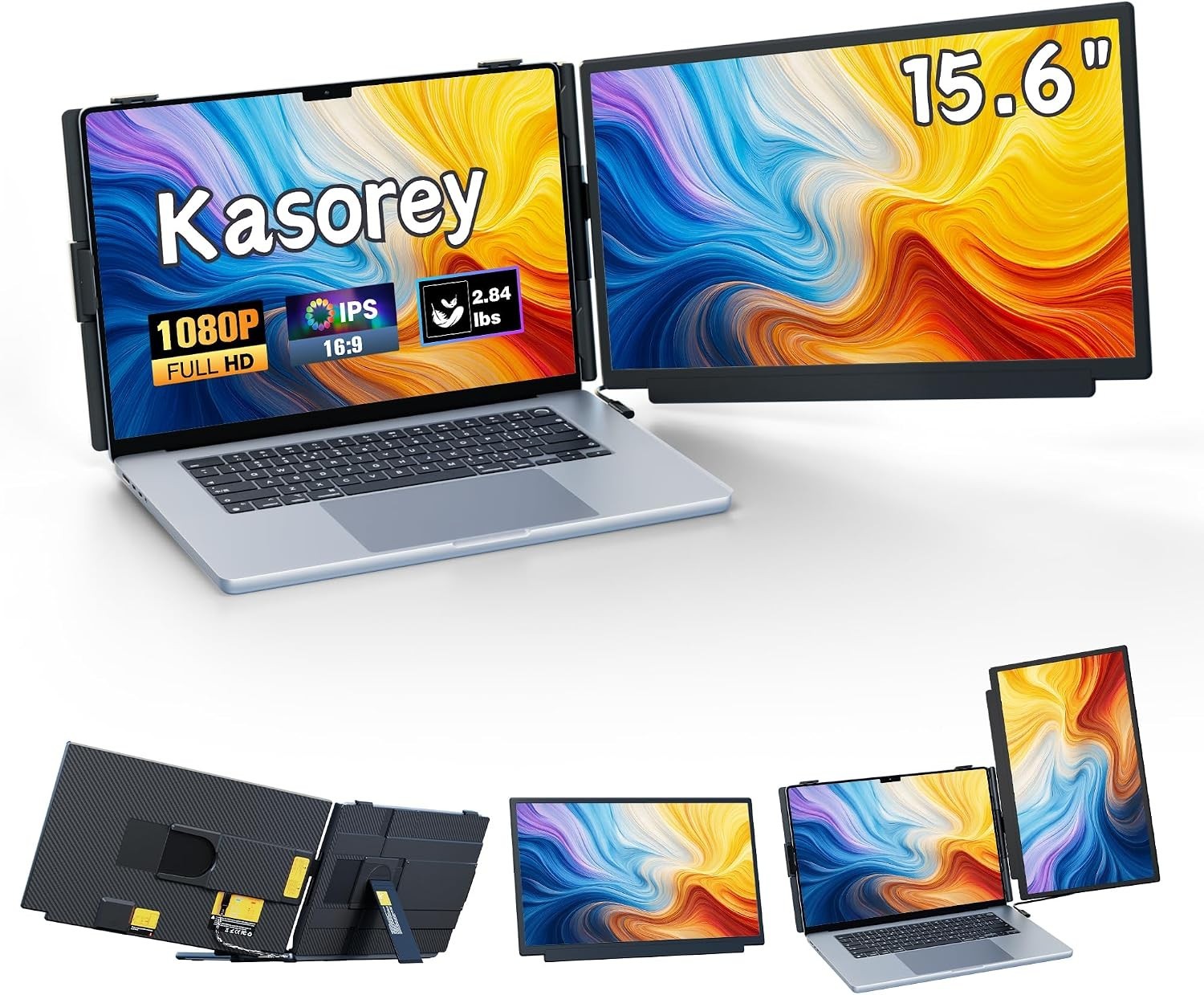 Laptop Screen Extender, 15.6" FHD 1080P Detachable Laptop Monitor Extender