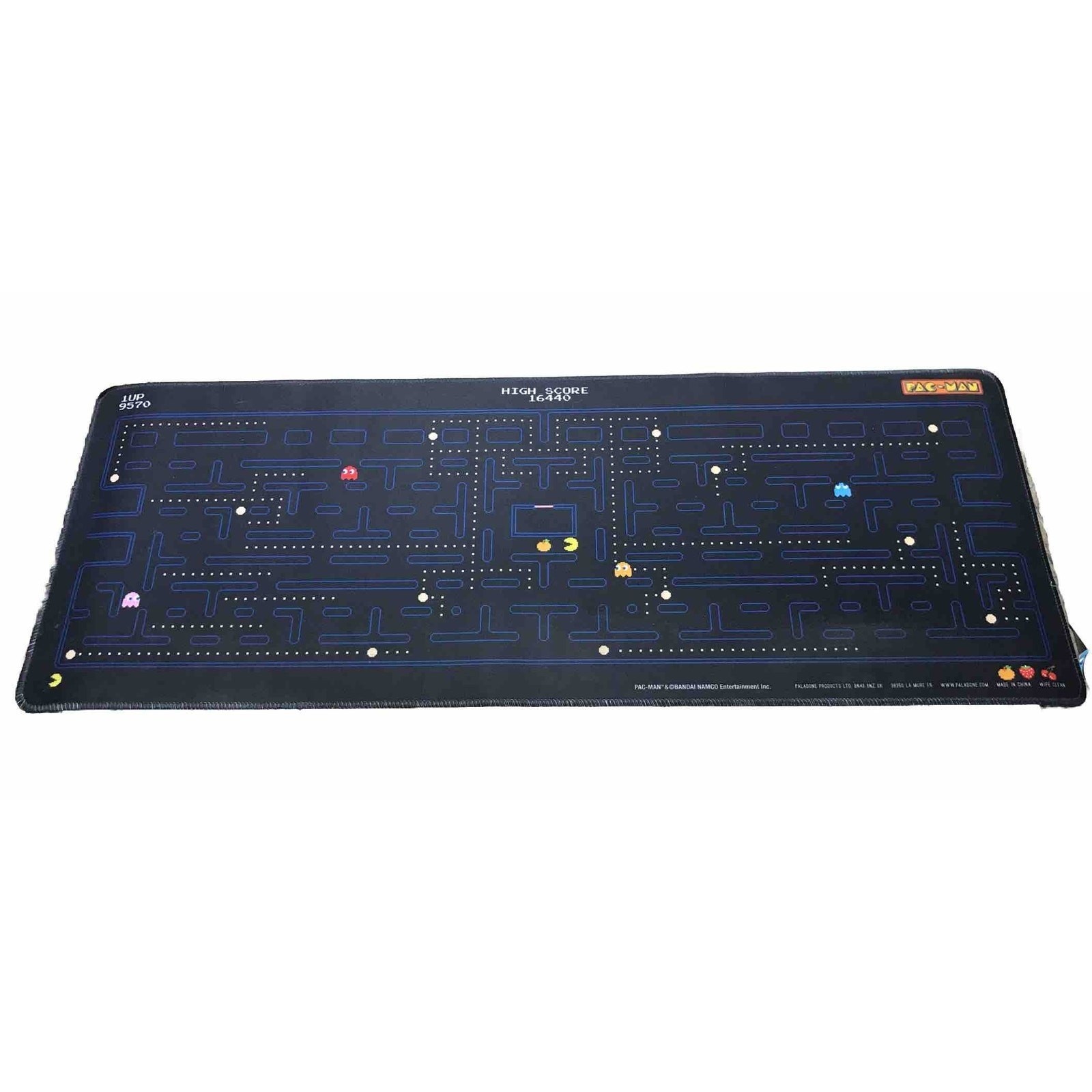 Pac-Man Grid Gaming Desk Mat Keyboard Mouse Pad 31” x 11" Official Bandai Namco