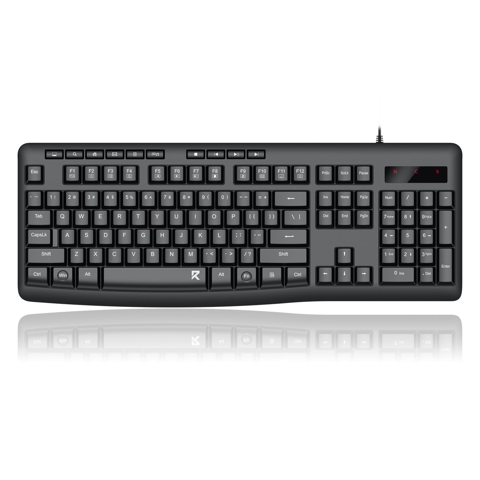 Redragon BK7366 Wired Keyboard,Multimedia USB Quiet Computer Keyboard,Silent ...