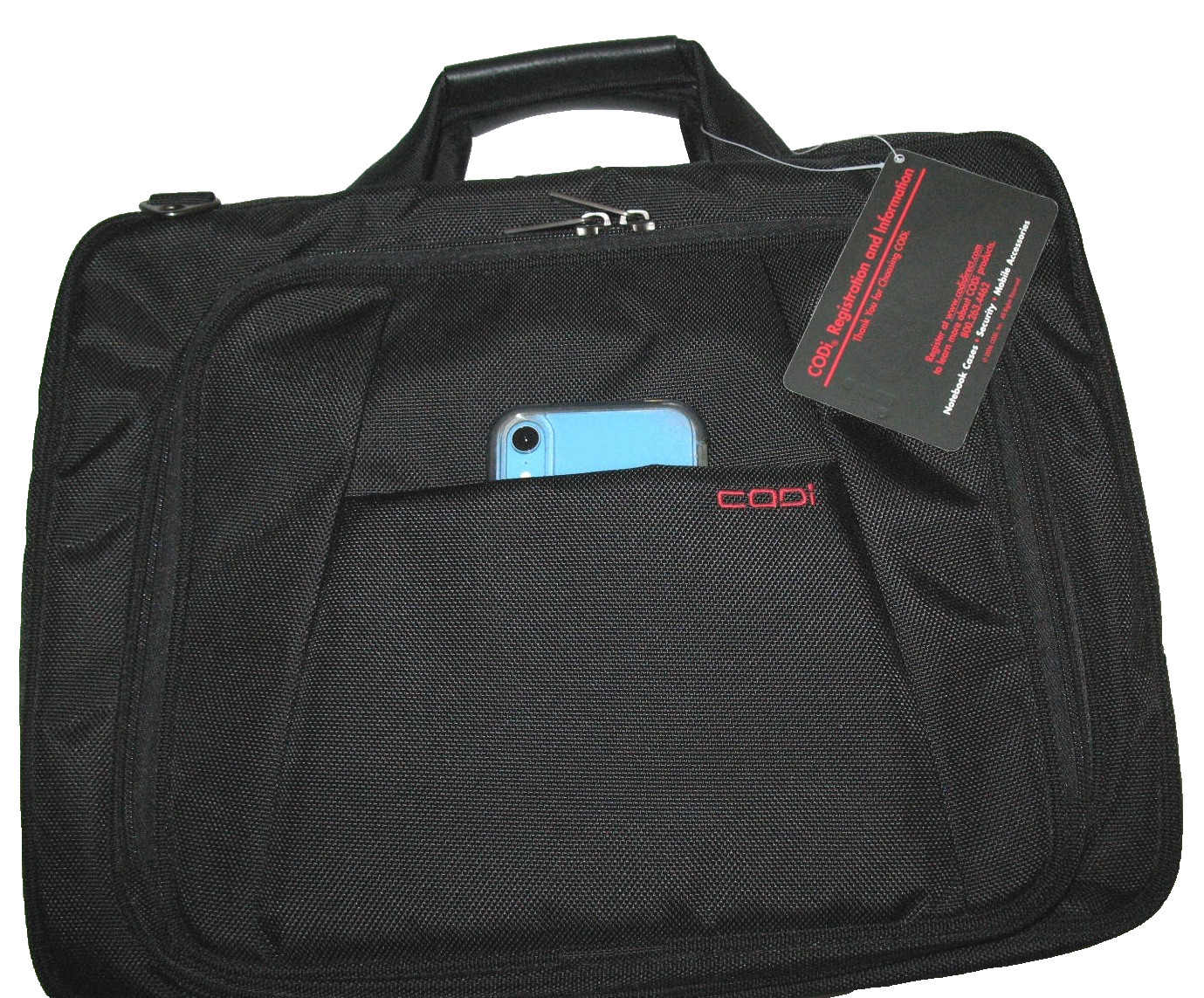 NWT CODi PADDED LAPTOP 15 SECTION BAG CASE w/LUGGAGE & SHOULDER STRAP ,KEY CLIP