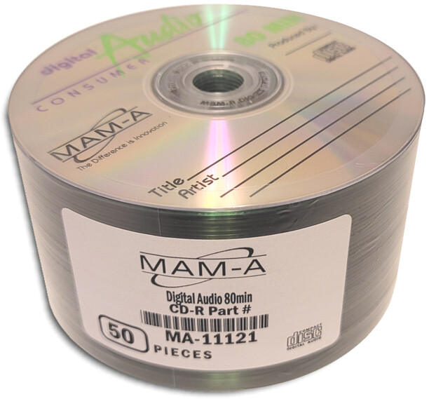 100-Pak MAM-A (Mitsui) DIGITAL-AUDIO CDR-DA Logo-top 80-Min CD-R's, #11121