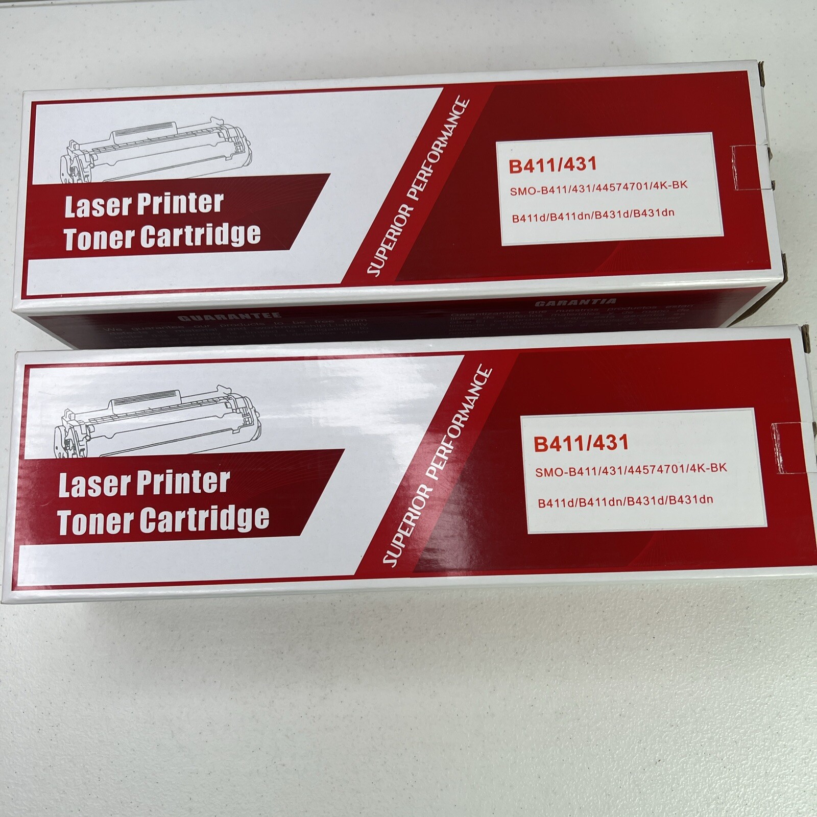 Laser Printer Toner Cartridge Superior Performance B411/431 Black Lot of 2