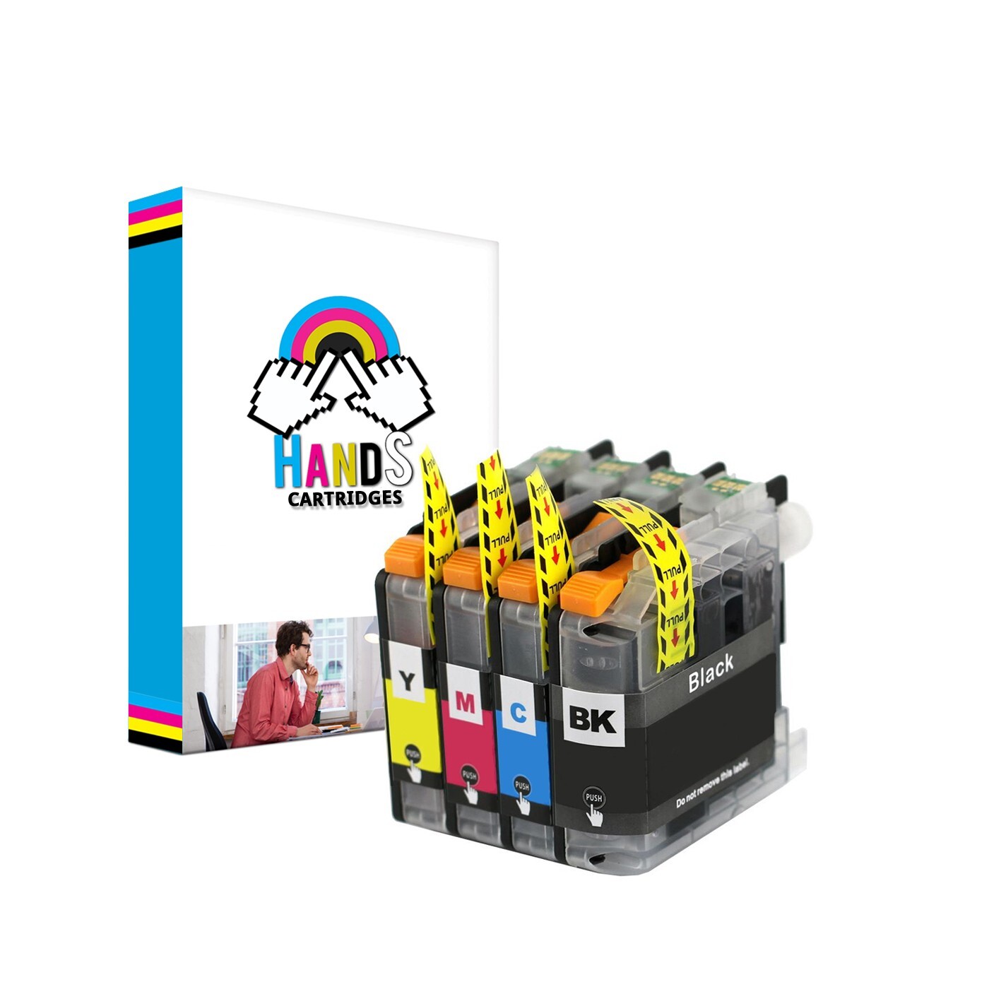 3 Full Sets Non Oem Hands Compatible Ink Cartridges Fits Brother LC123