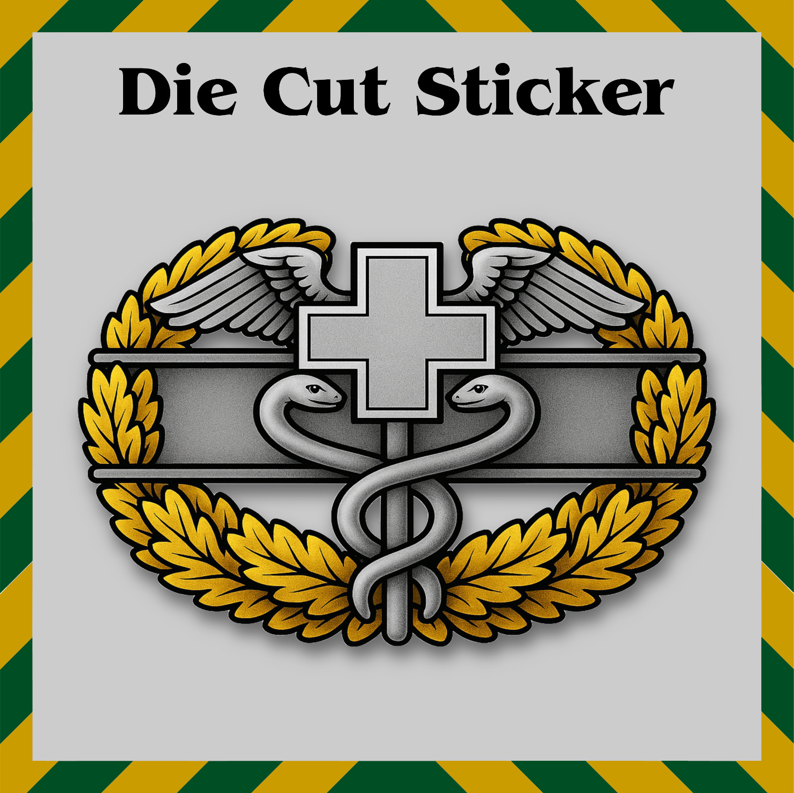 Army Master Combat Medic Badge Sticker, Veteran Waterproof Vinyl Printed Decal