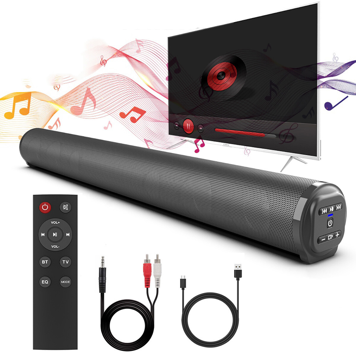 TV Sound Bar Surround Wireless Subwoofer Computer Speaker Home Theater W/ Remote