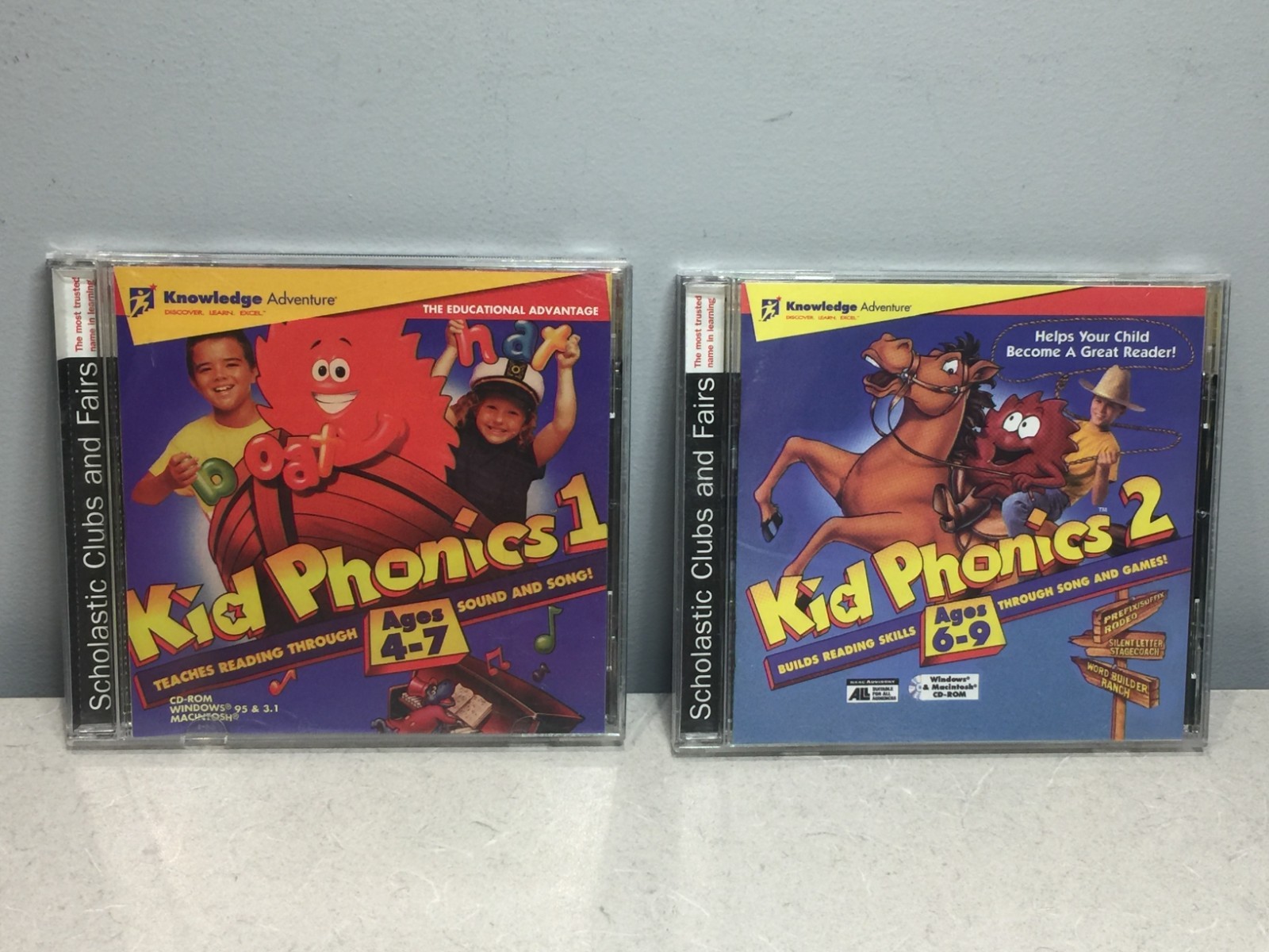 Kid Phonics 1 & 2 (PC, 1996) - Complete - Jewel Case