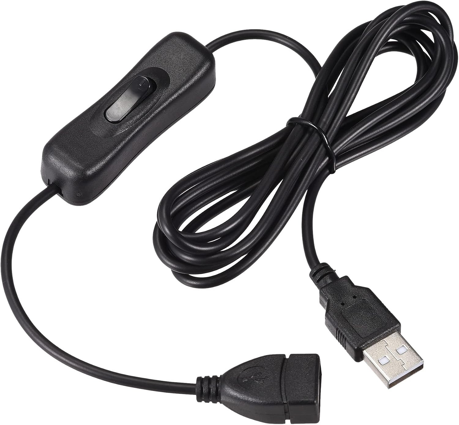 MECCANIXITY USB Cable with On/Off Switch, USB Male to Female Extension Cord 2M B
