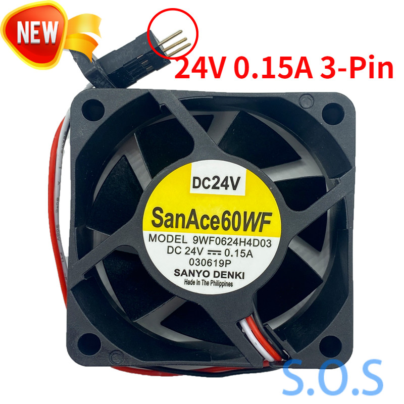 Cooling Fan For SANYO DENKI SANACE 60WF 9WF0624H4D03 A90L-0001-0508 24V 0.15A