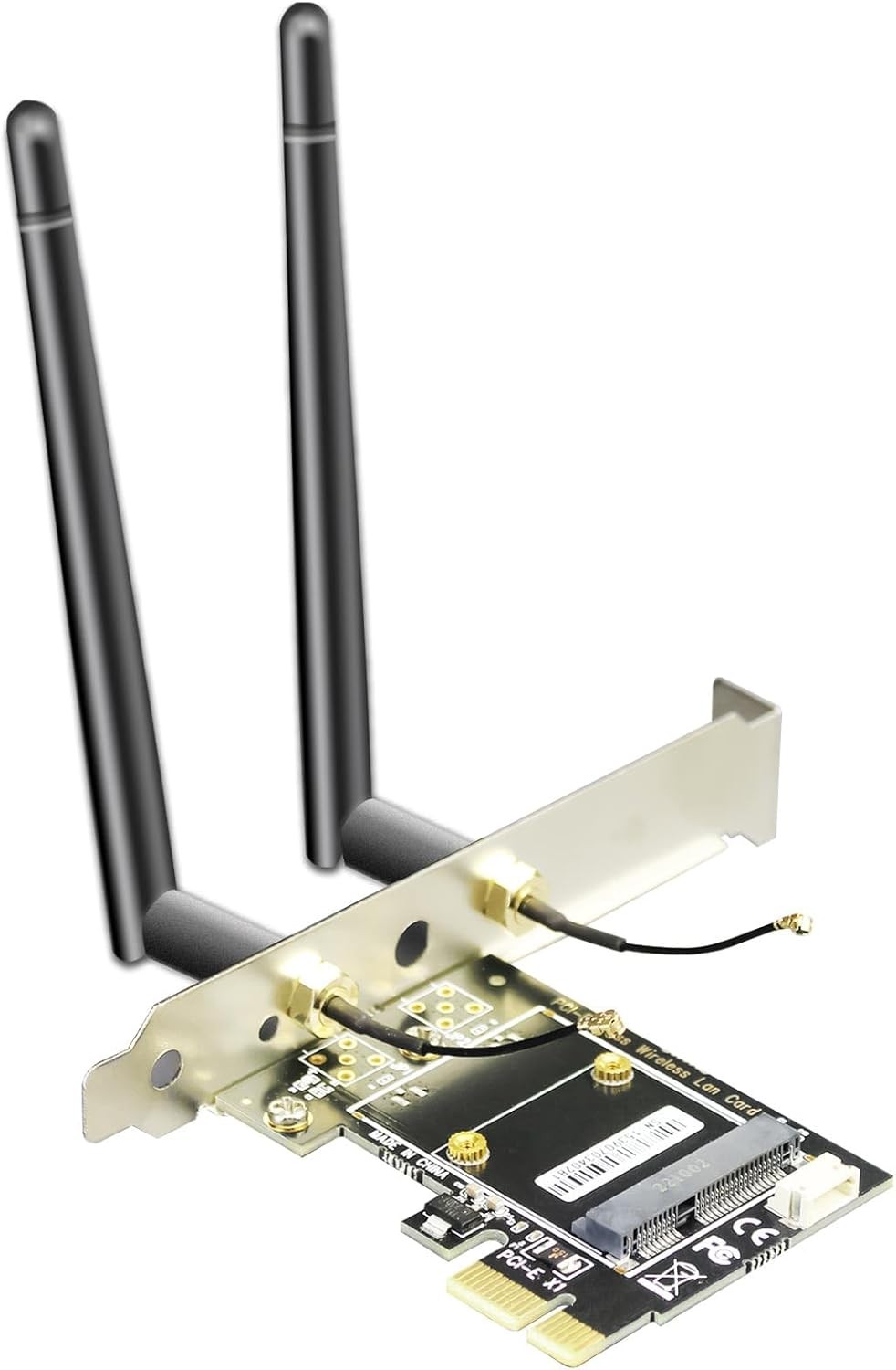 GLOTRENDS WA02 Mini PCIe to X1 WiFi Bluetooth Adapter for Black 
