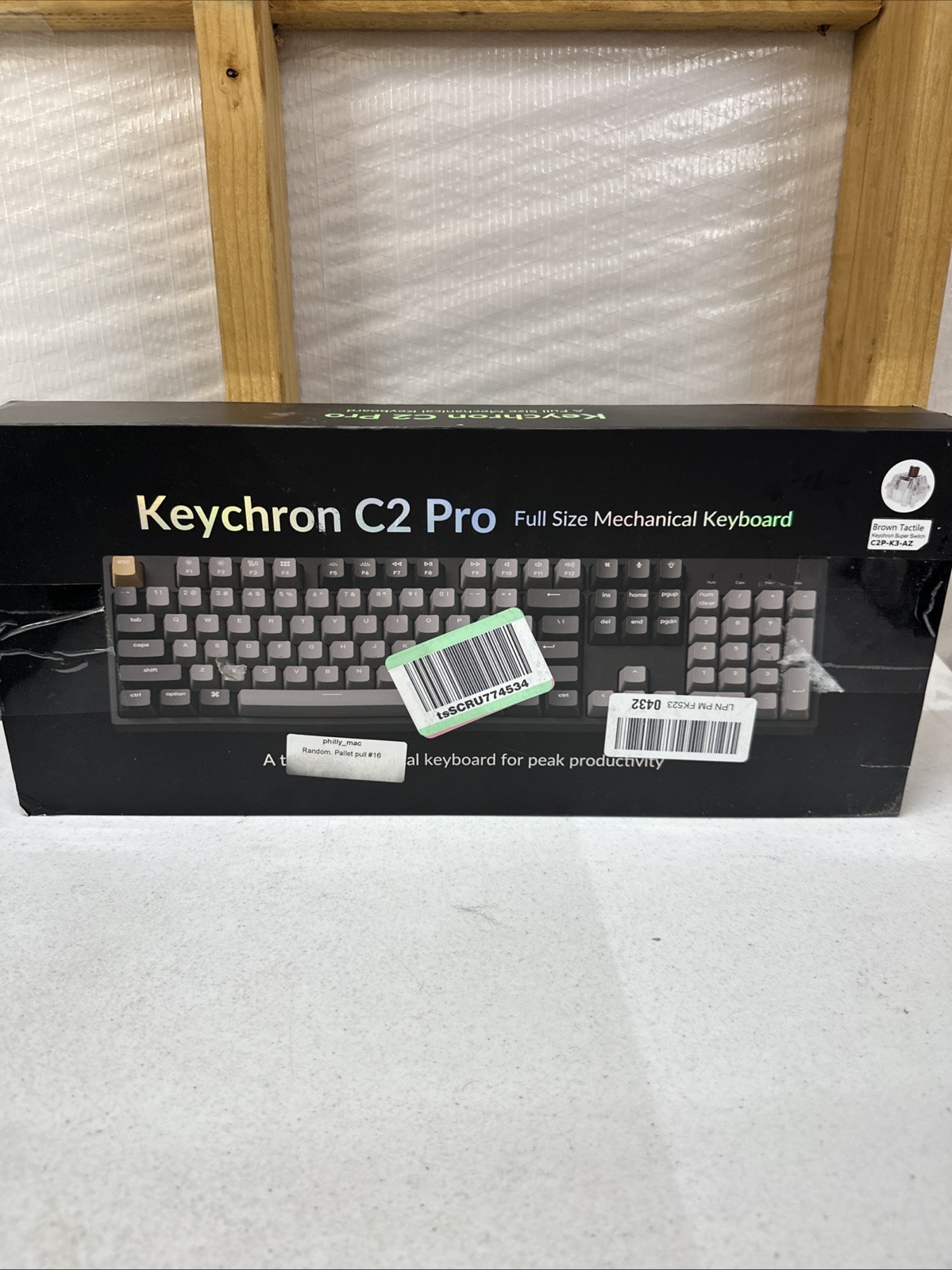 Keychron C2 Pro Wired Custom Mechanical Keyboard Full Size Layout. OPEN BOX