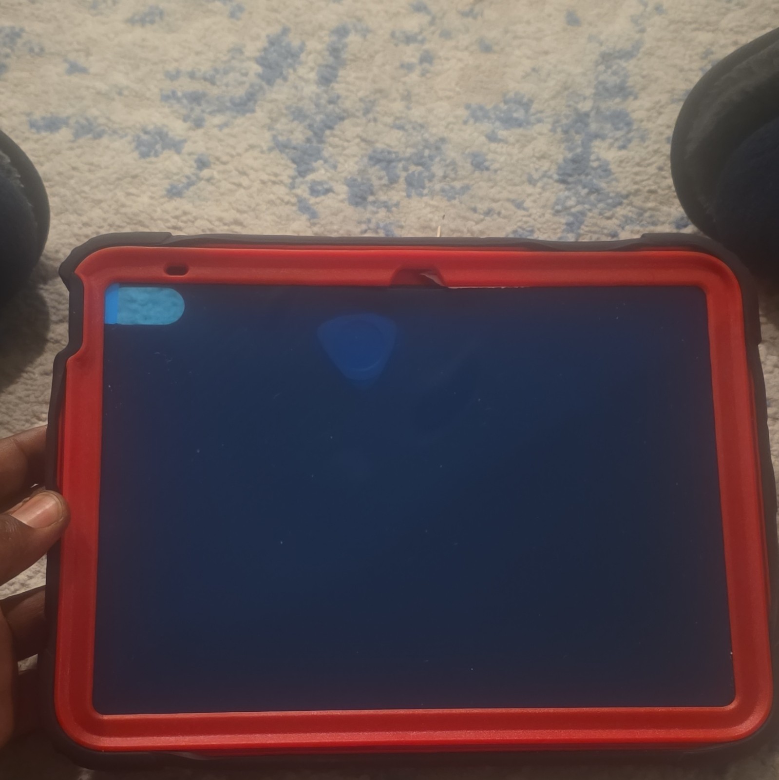 Black/Red Shockproof Rugged Tablet Case Cover w/ Integrated Stand Kickstand