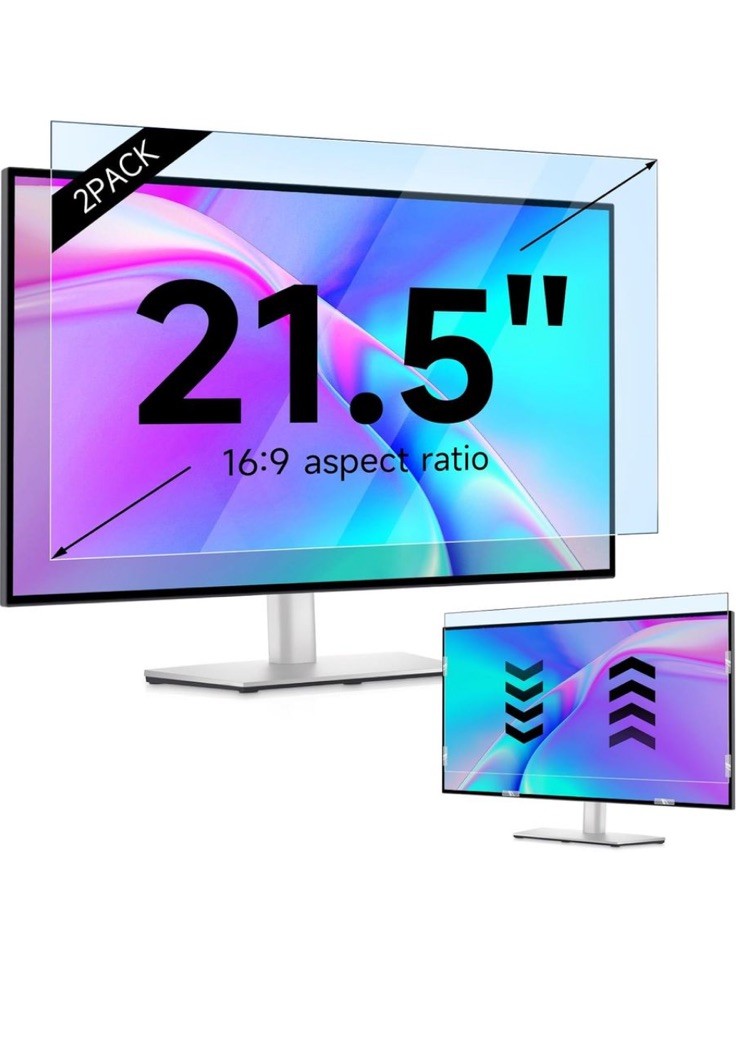 IPROKKO 2-Pack 21.5” Monitor Screen Protector,Anti Blue Light Anti Glare 16:9