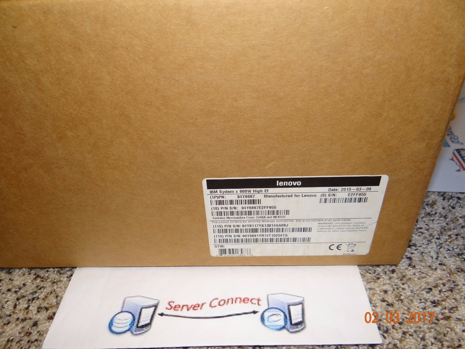 94Y6667 IBM SYSTEM X 900W HIGH EFECINCY POWER SUPPLY 94Y8117
