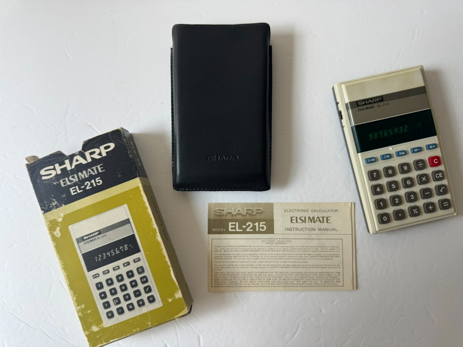 Sharp ELSIMATE Calculator EL-215 Mint Working condition with box & mannual