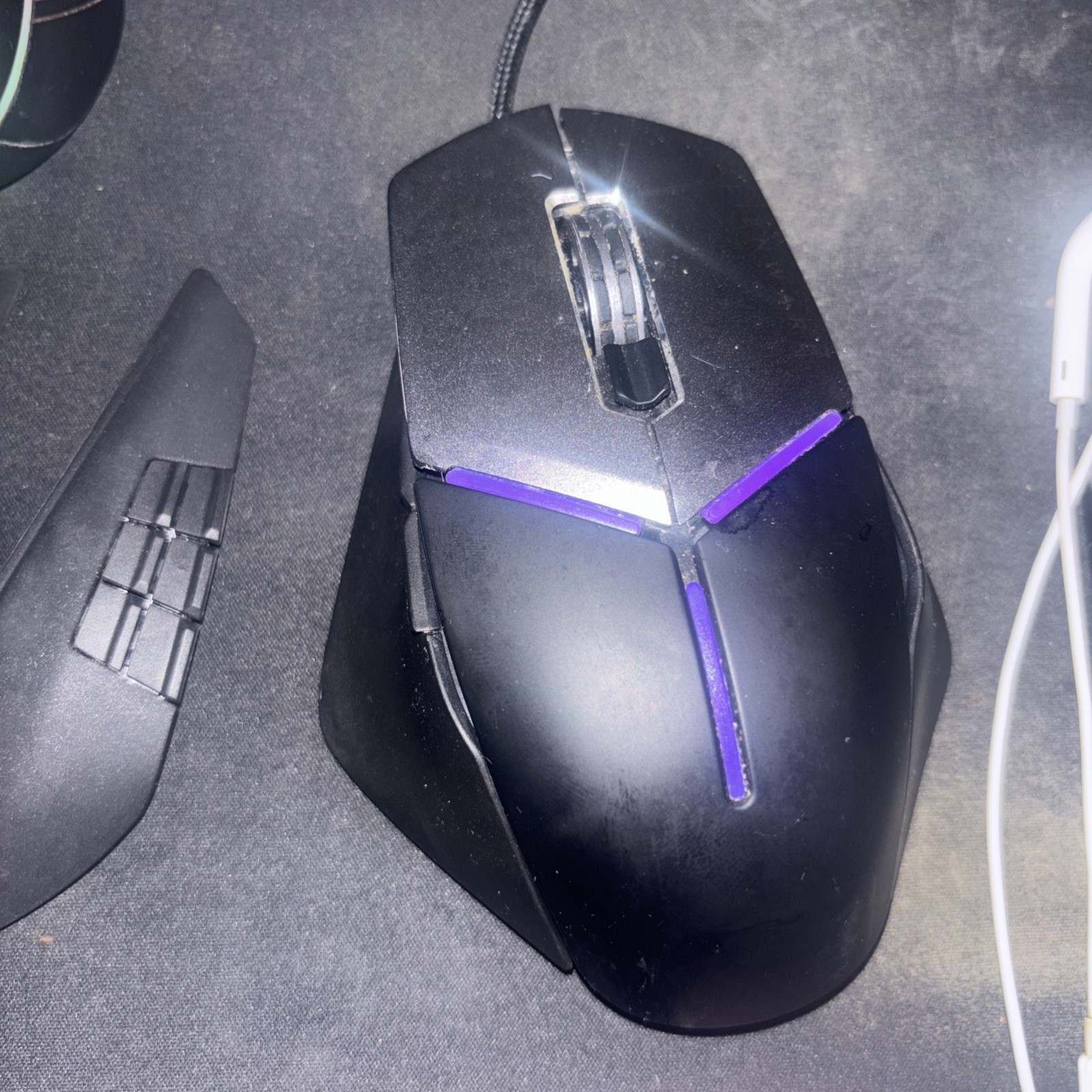 Rare Alienware Elite Gaming Mouse - 2 and 6 Button Side Attachment - TESTED