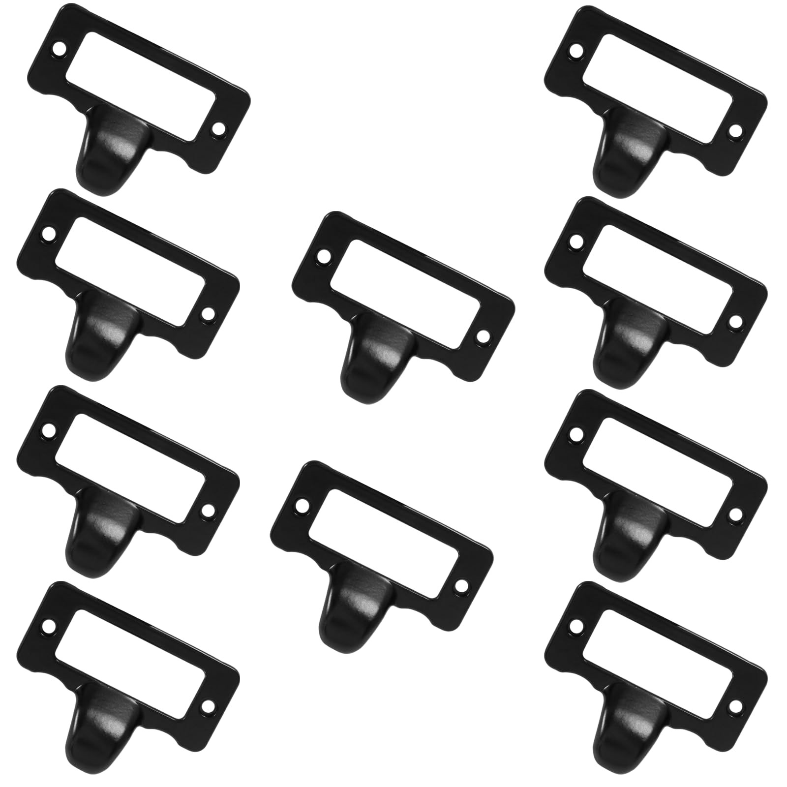 10x Vintage Label Tag Holder Pull Handle File Cabinet Pulls Card Catalog Holder