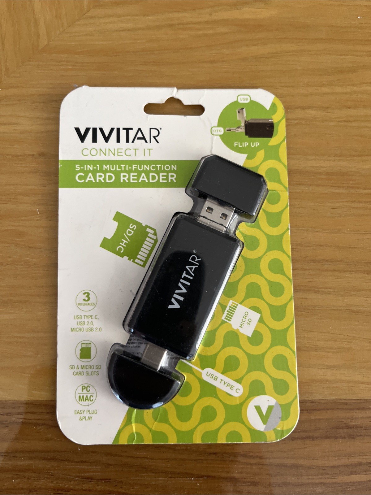 Vivitar Connect It 5 in 1 Multi Function Card Reader OTG USB USB-C - 2B9