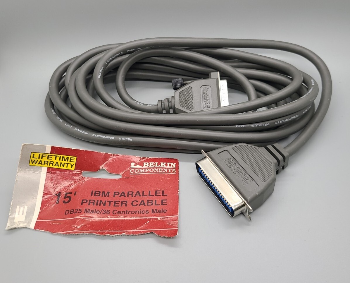 Belkin Components Premium 15' IBM Parallel Printer Cable DB25 Male/36 Centronics