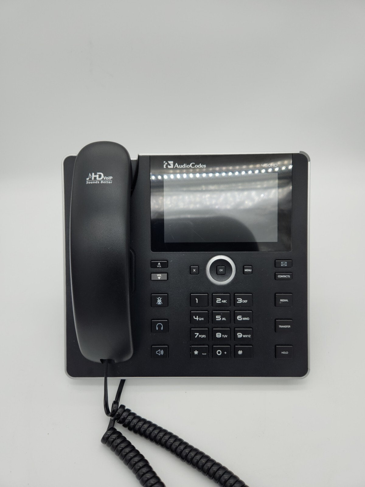 AudioCodes 450HD SIP IP Phone VoIP 8-Line Desktop Telephone  w/Handset