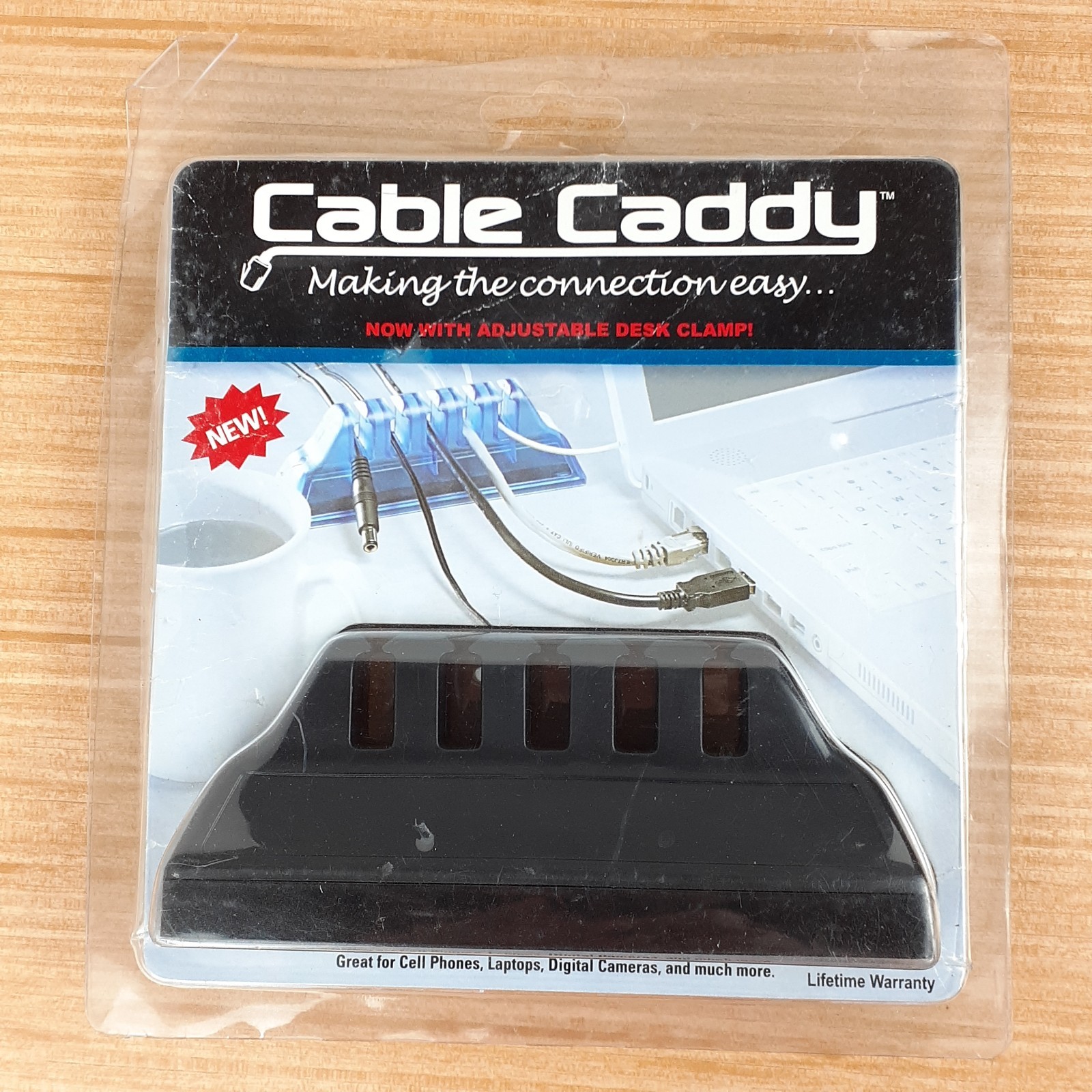 CABLE CADDY Desktop Cable Management Desk Table Organizer With Clamp Black