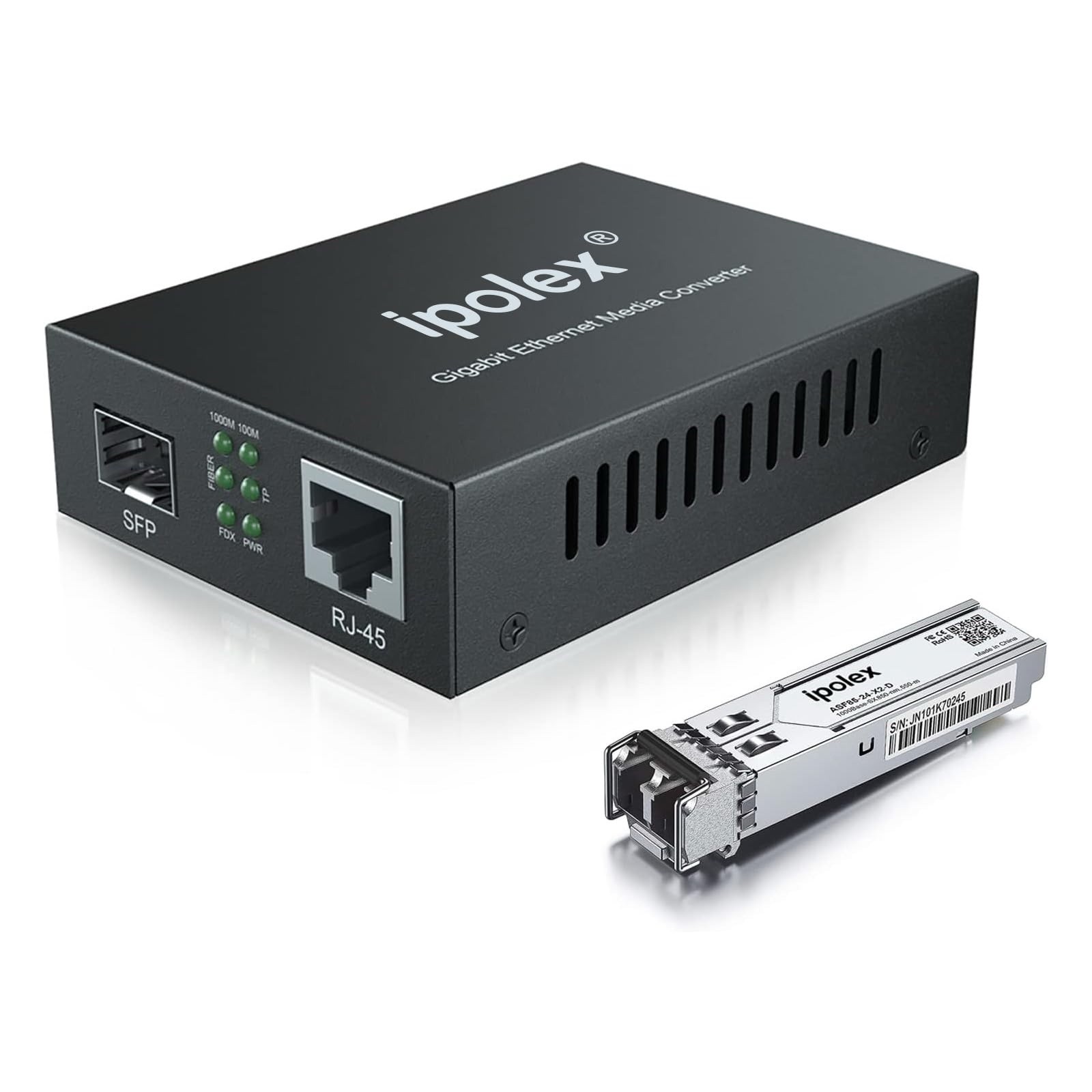 10Gtek G0101-SFP Kit #2 Gigabit Ethernet Media Converter w/ 1.25G SFP Module 