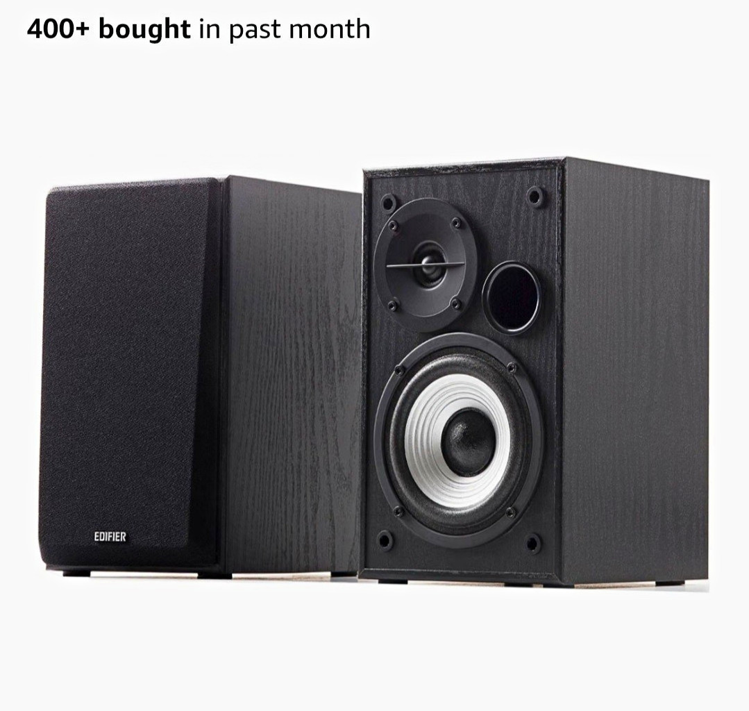 Edifier R980T 2.0 Powered Bookshelf Speakers, Wired RCA, Black Pair