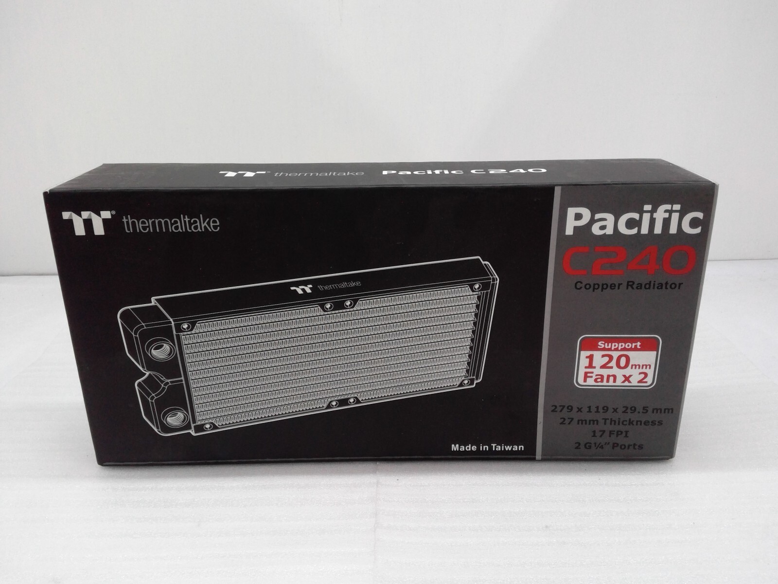 New Thermaltake Pacific C240 Slim Copper Radiator, CL-W227-CU00BL-A