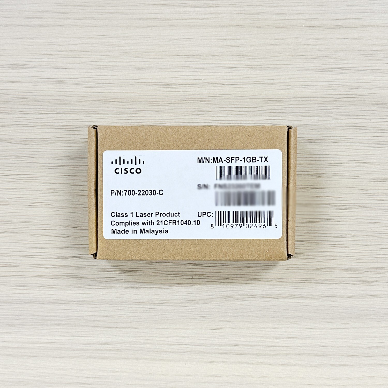 Cisco Meraki MA-SFP-1GB-TX 1G T Copper 100m RJ45 SFP Optic Module