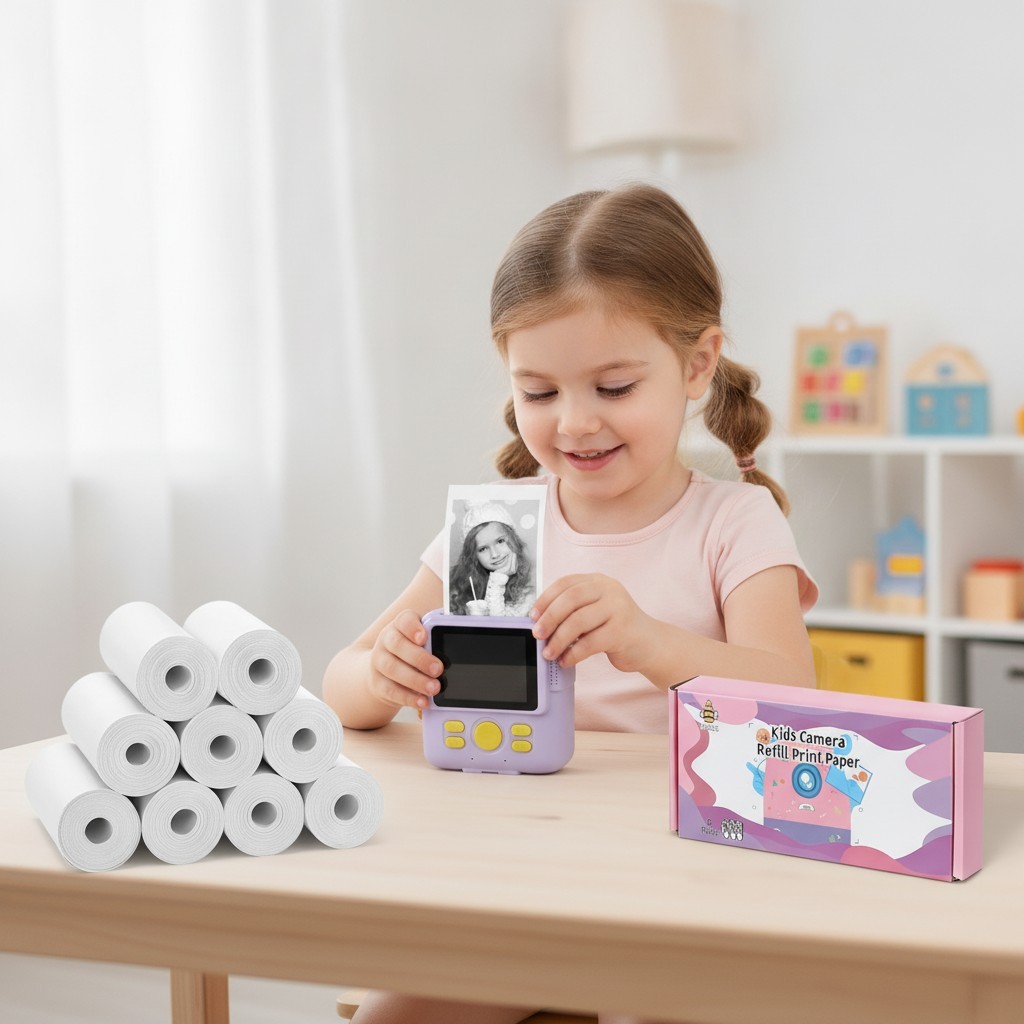 Kids Instant Camera Refill Paper - 9 Rolls, Easy-to-Use & Creative Delight
