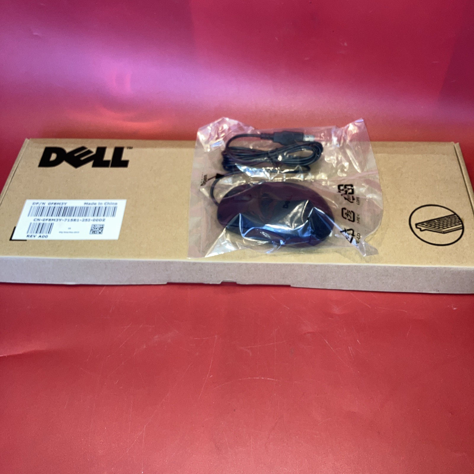 NEW Genuine Dell Wired Keyboard And Mouse USB KB113P Black Slim US English