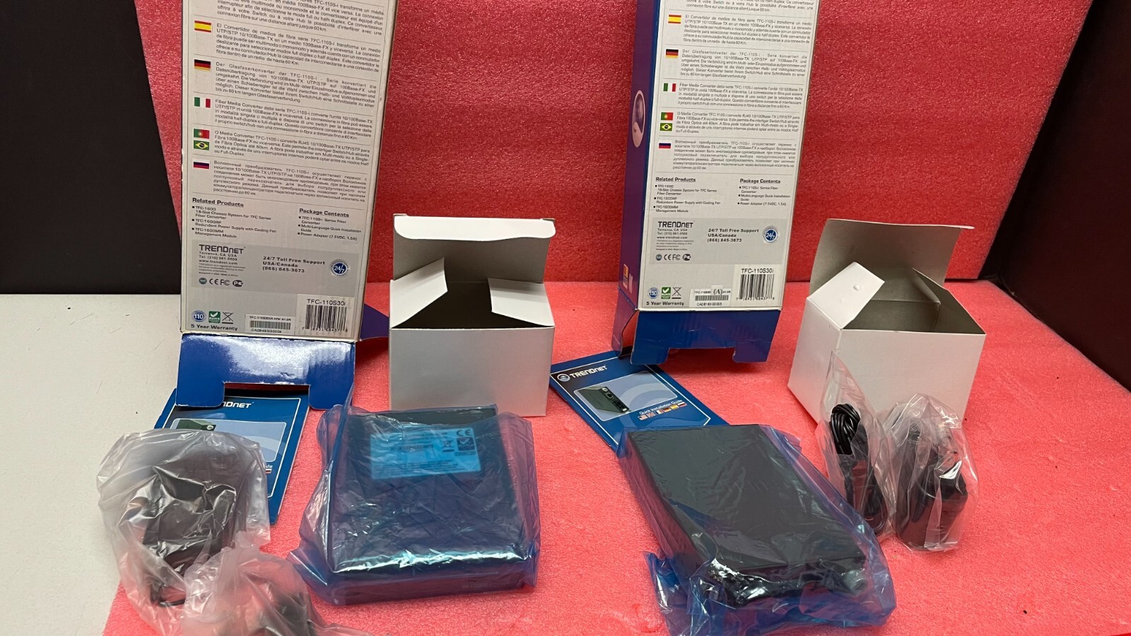 TRENDNET TFC-110S30i INTELLIGENT 10/100Mbps-TX TO 100Base-FX CONVERTER (QTY 2)