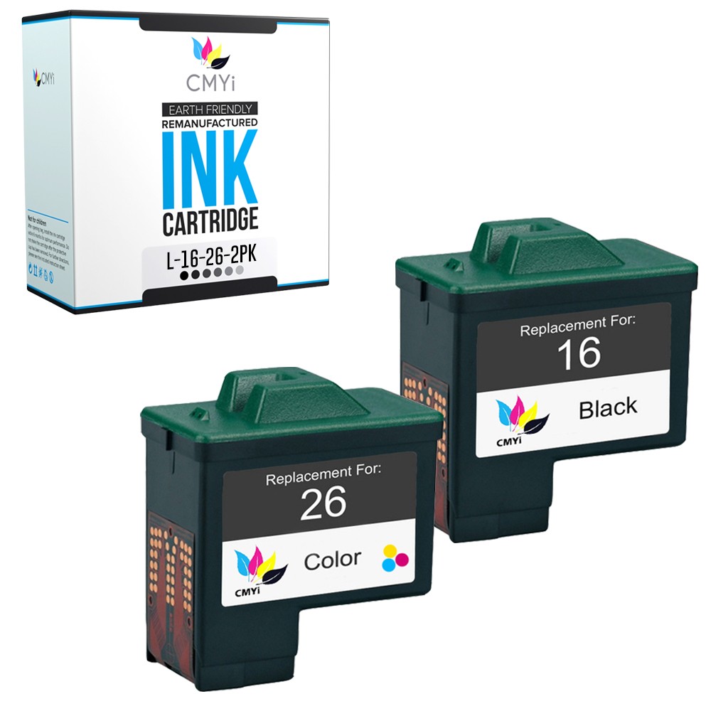 2-Pack Replacement CMYi Lexmark 16-26 Ink Cartridge for Z Series Z510 Z517 Z600
