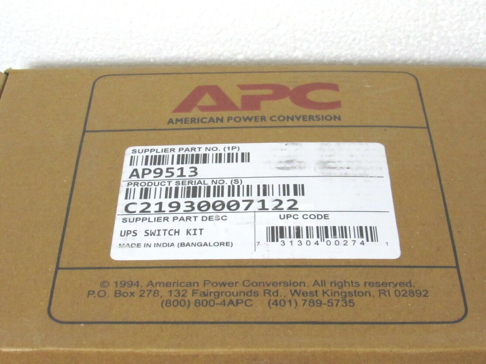 American Power Conversion APC AP9513 Measure-UPS Switch Kit [CTOKT]