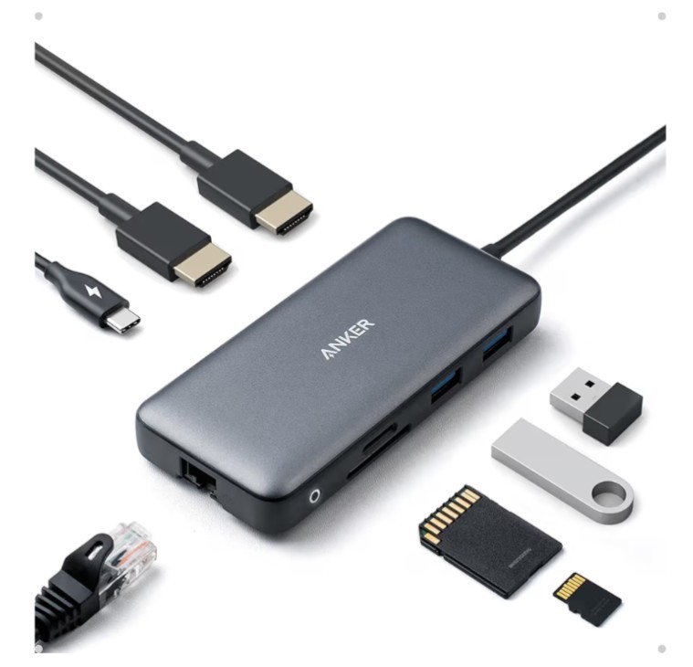 Anker Nano Laptop Docking Station Dual Monitor,8-In-1 USB C Hub