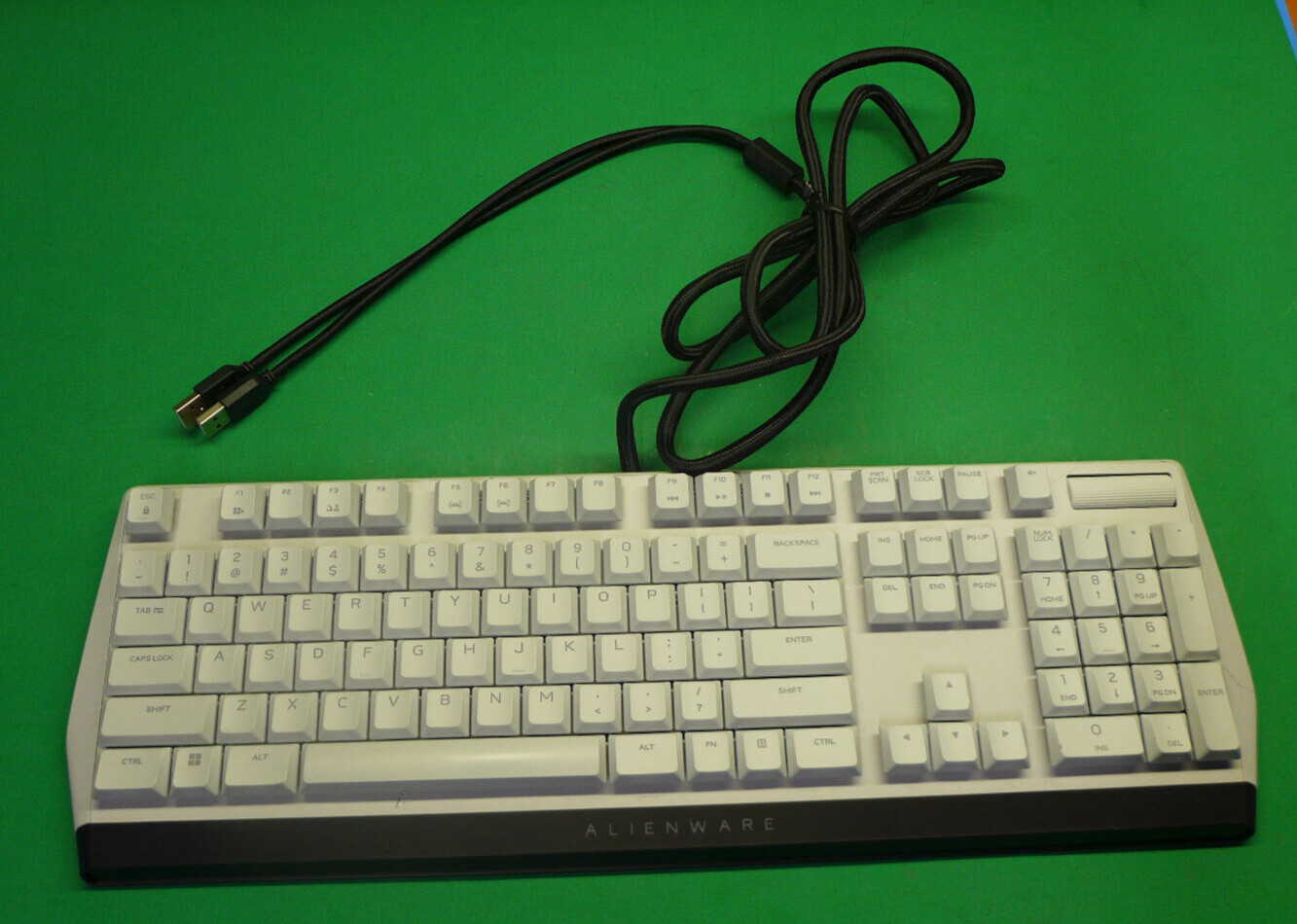 GENUINE Alienware Low Profile RGB Mechanical White Gaming Keyboard AW510K 52FC4