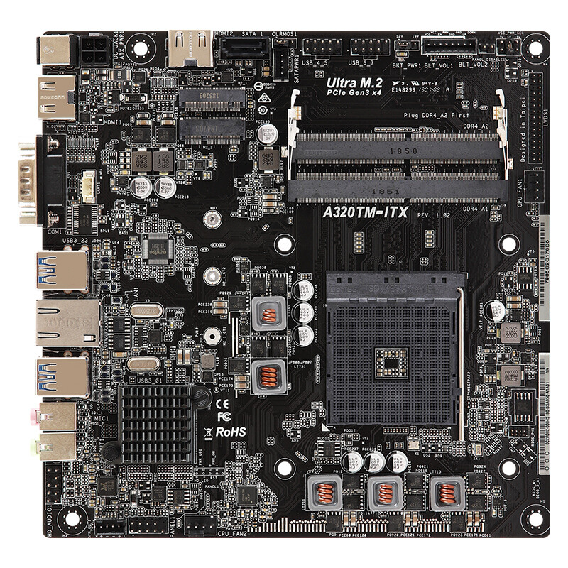 Thin Mini Motherboard For ASROCK A320TM-ITX AMD RYZEN AM4 DDR4 Tested