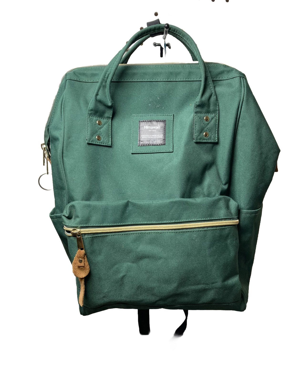 Himawari Laptop Backpack Travel With USB Charging Port Dark Green Large Bag