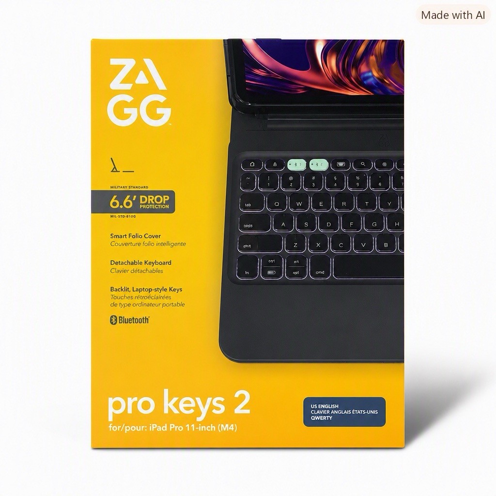 ZAGG Pro Keys 2 Wireless Keyboard Case for iPad Pro 11 M4 M5