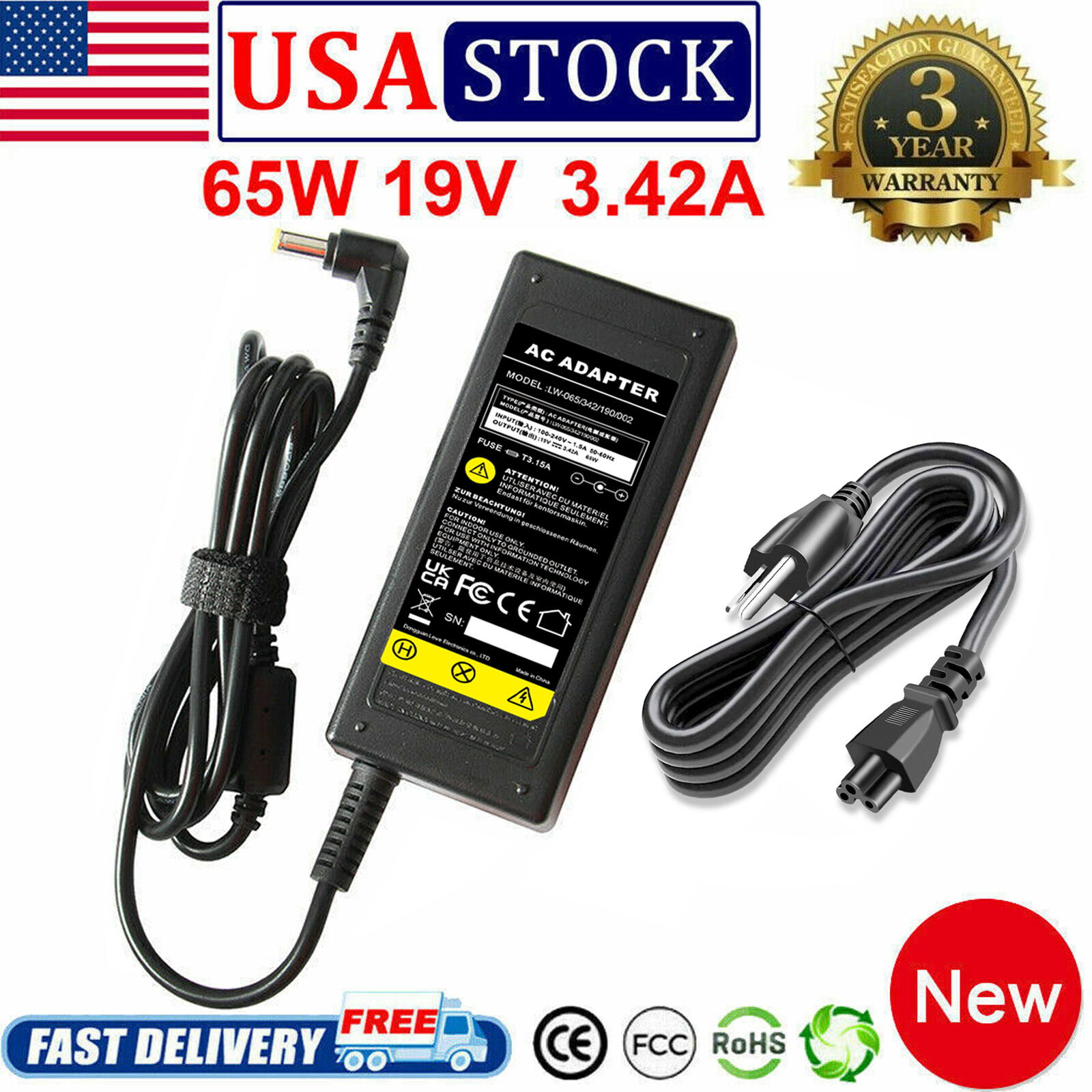 AC Adapter Power Charger For Toshiba Satellite L55-A5284 L55-A5284NR L55-A5226 
