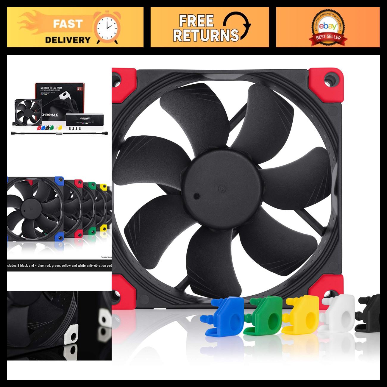 High-Performance 92mm PWM Quiet Cooling Fan - Low Noise, Efficient Airflow