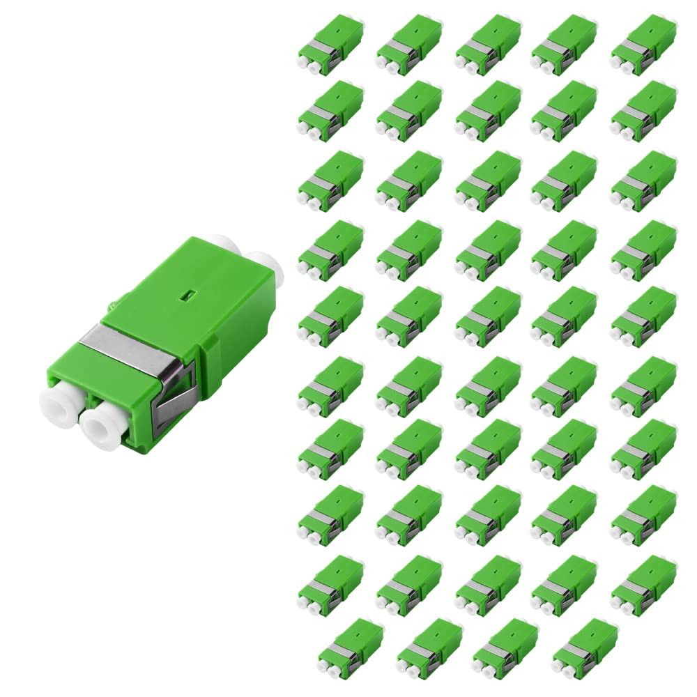 50Pcs LC Fiber Optical Coupler for APC Duplex Cable Connector Short Adapter
