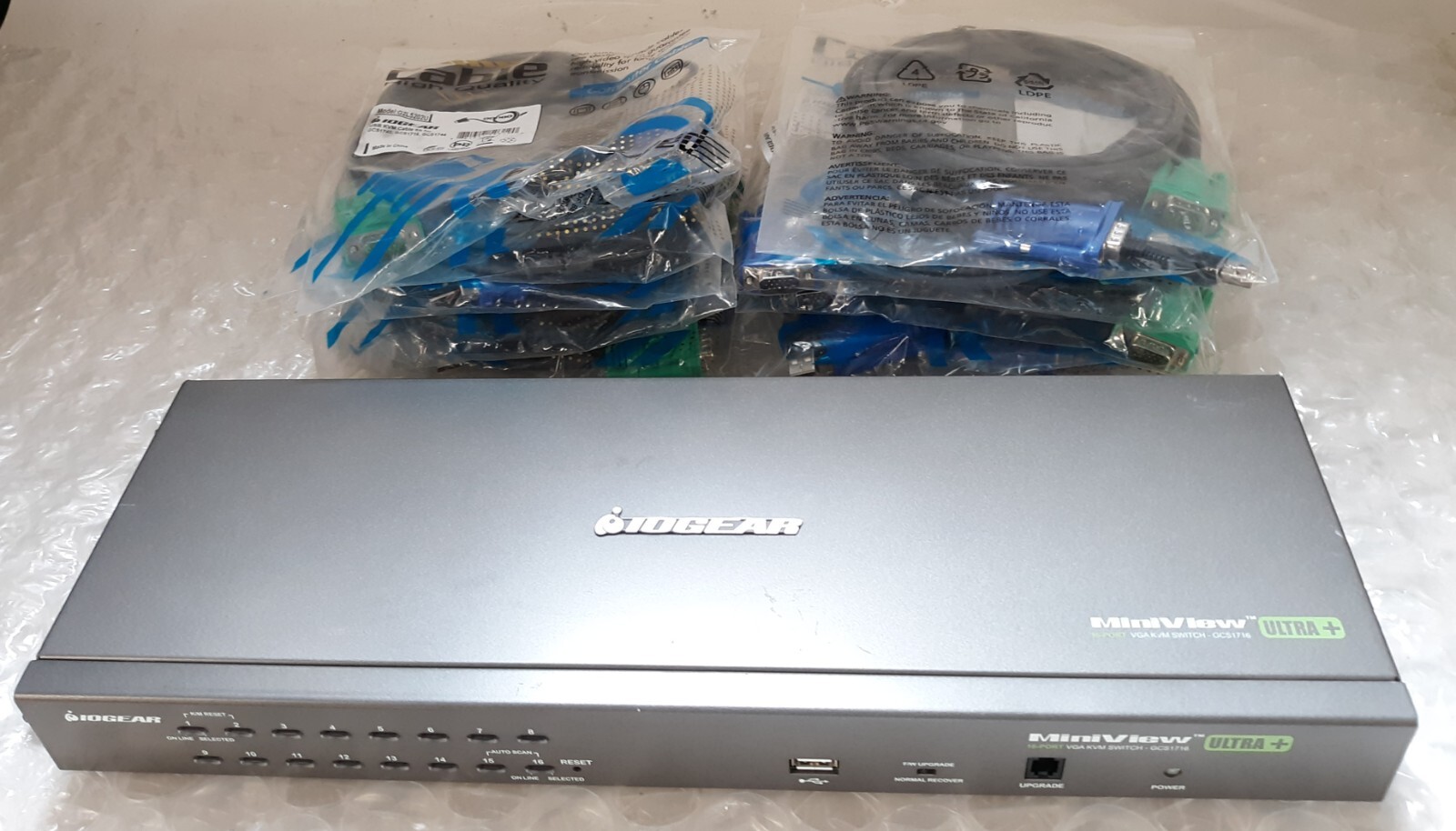 IOGEAR GCS1716 KVM Switch 16-Port Switch MiniView Ultra+(NEW) 10x G2L5202U NO AC