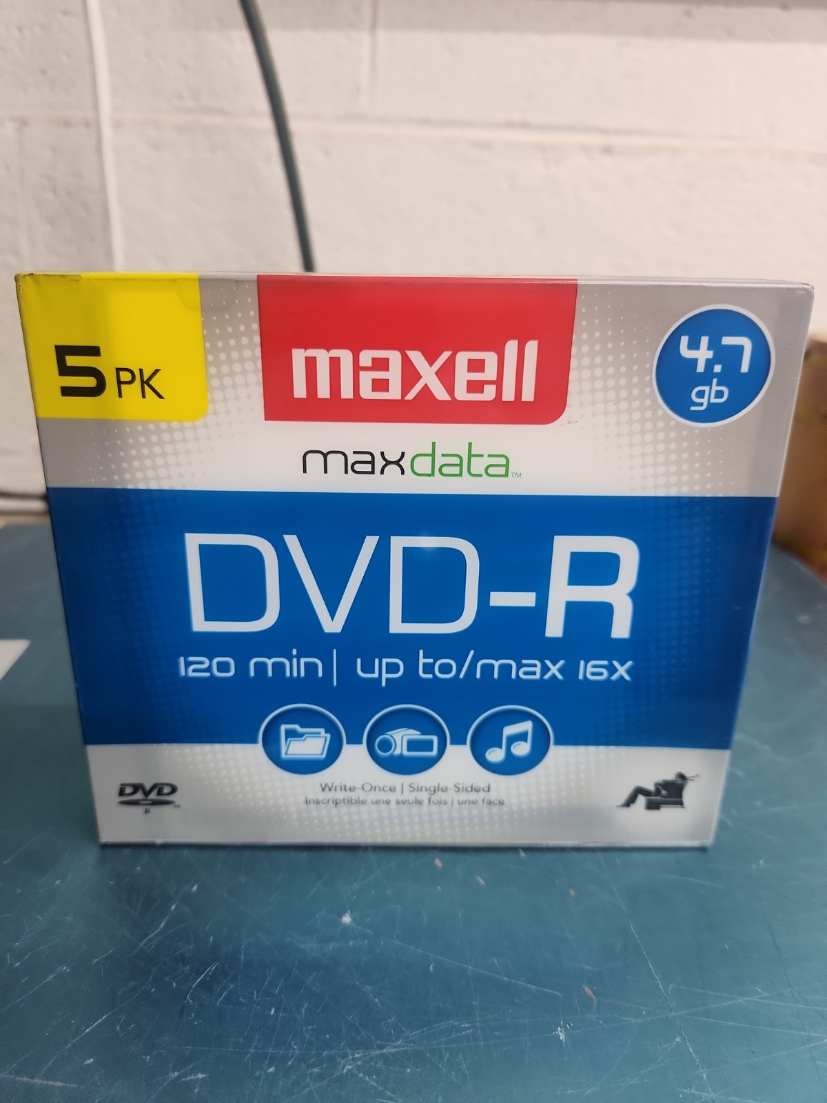 5 Pack Maxell DVD-R 4.7GB 16X Jewel Case Data Video 120 Minutes New