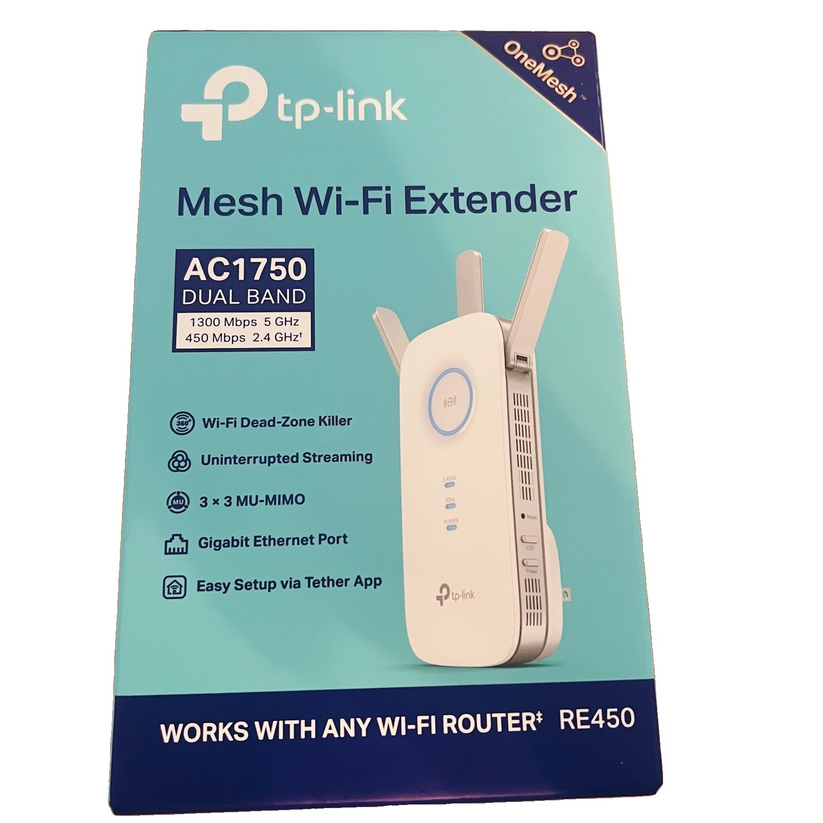 New TP-Link WiFi Range Extender Repeater AC1750 Dual Band RE450 Internet Booster