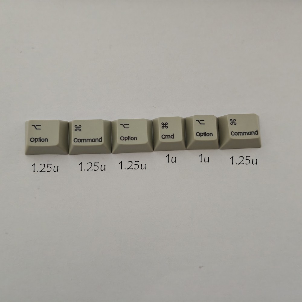 9009 Retro Gray 6 Mac Modifier Keycaps For Apple Mac Mechanical Keyboard