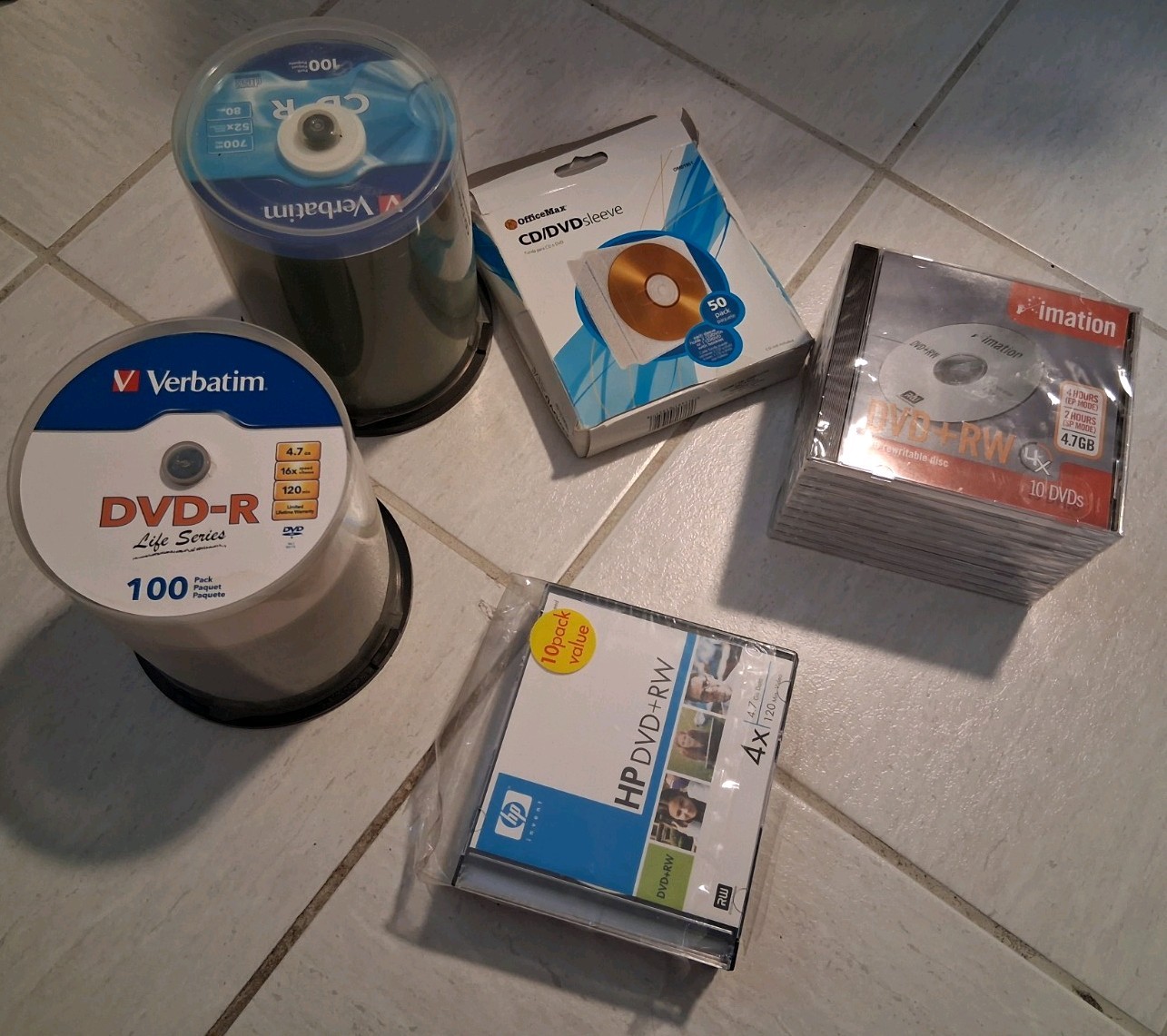 Lot Of Blank CD’s Compact Disc Recordable And Dvd+R HP Invent